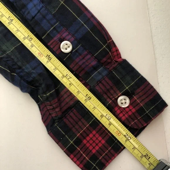 Ralph Lauren Boys Madras Plaid (Red, Blue, Green) Long Sleeve Button-Up - Sz L/G - Picture 15 of 15